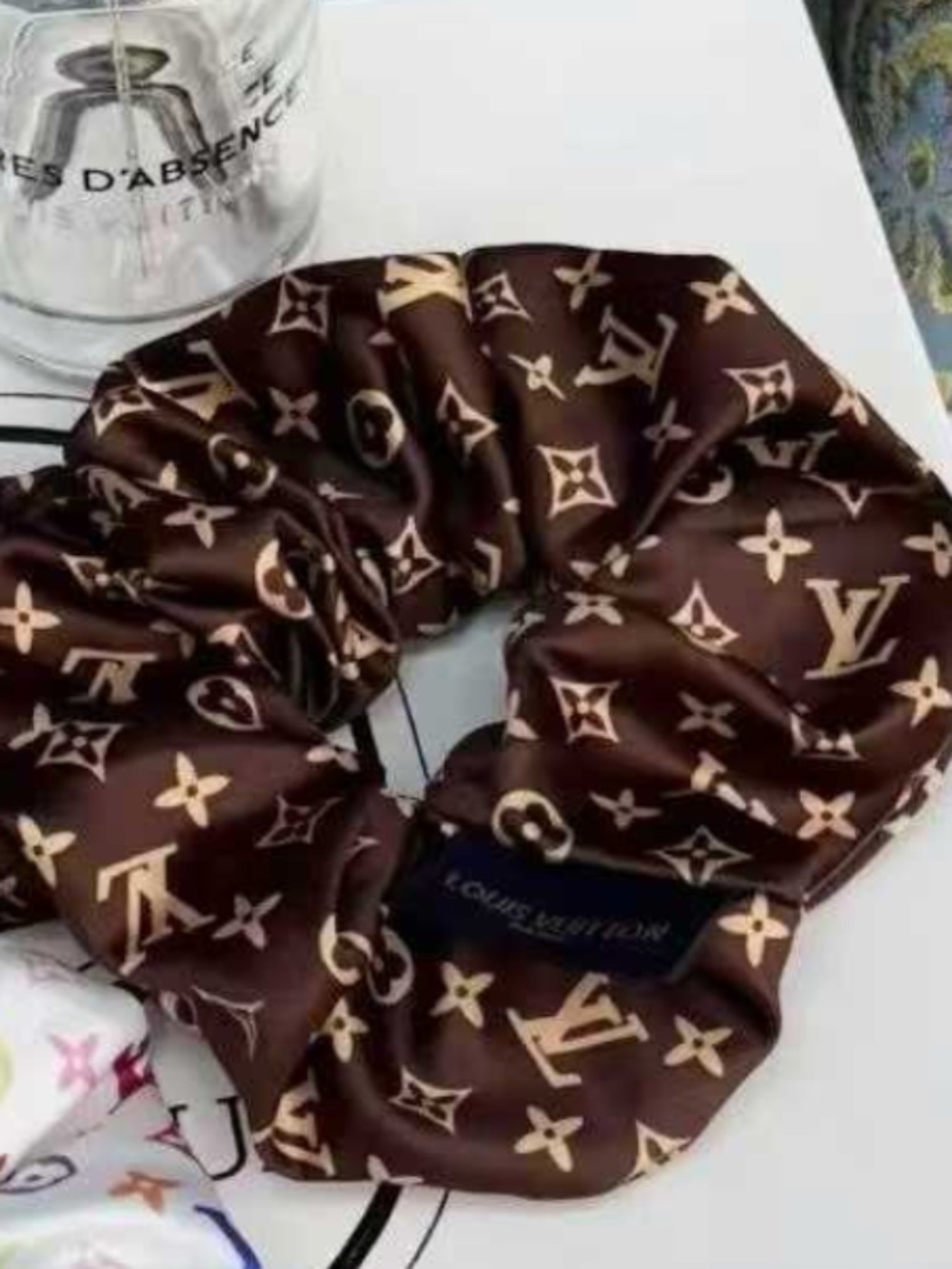 Brown Printed Scrunchie